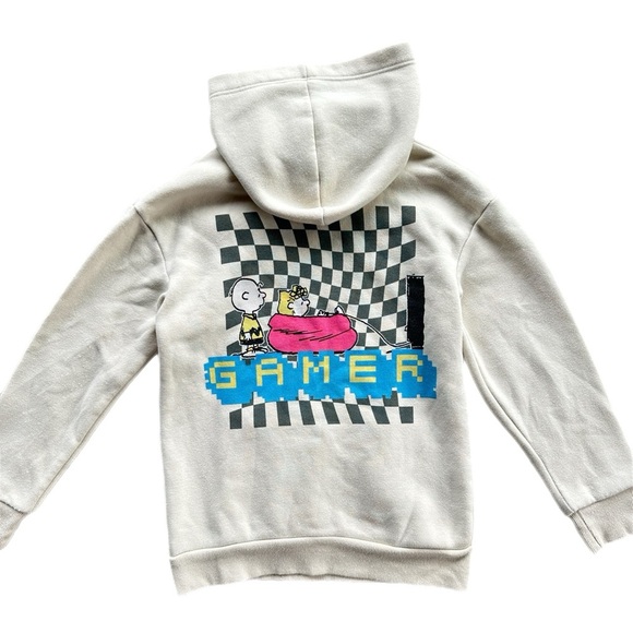 Boys Peanuts Snoopy Pullover Hoodie Sweatshirt Size 6/7 - Picture 6 of 9
